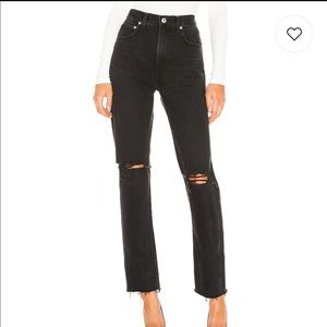 Agolde Cherie High Rise Straight Jeans in black